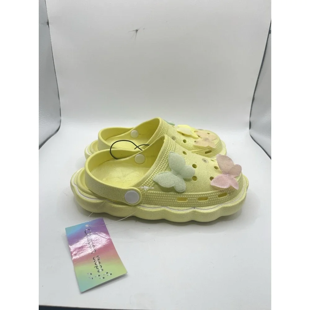 Toddler Active Clogs Pastel Yellow , Size‎ 9 Charms Bin C